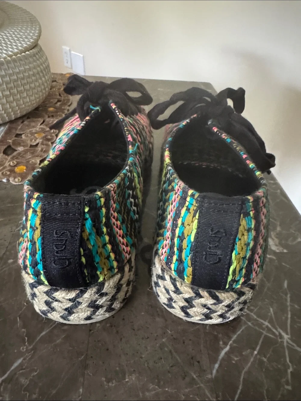 Circus by Sam Edelman Multicolor Woven Lace-Up Espadrilles size 8M